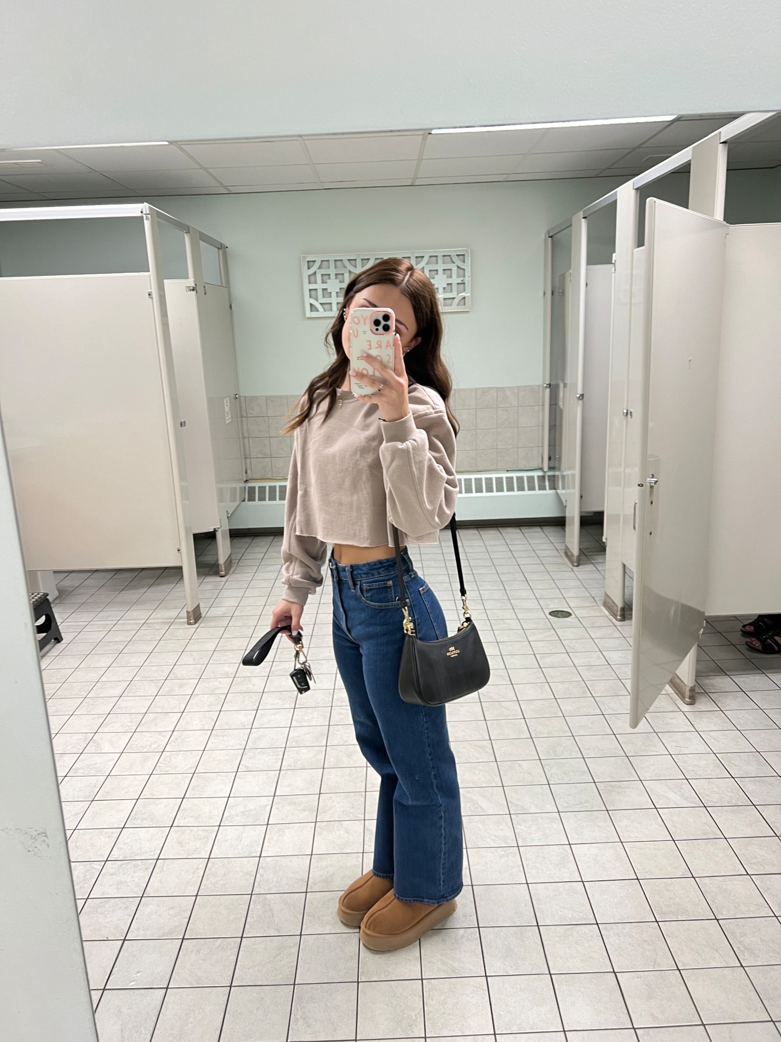 chilly church outfit 🍂🤍

-my top a size small & it’s from garage like 8 years ago and they no longer sell it, but the one i linked is almost identical! just a plain beige cropped crewneck 
-my jeans are a size 24
-uggs fit tts

#LTKSeasonal #LTKFallSale #LTKStyleTip