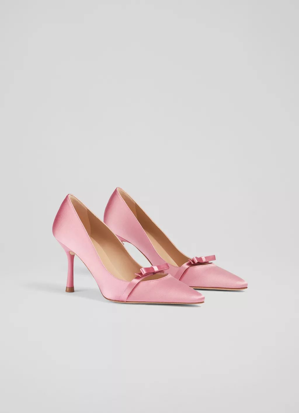Viola Pink Satin Bow Front Courts  | View All | Shoes | Collections | L.K.Bennett, London | L.K. Bennett (UK)