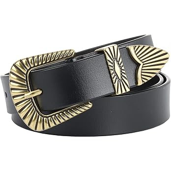 ALAIX Belts for women Women's Belts Silver Gold Buckle leather belts Black Western belts Jeans Pa... | Amazon (US)