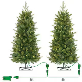 (2 pk) 3 ft. Grand Duchess Twinkling Balsam Fir LED Pre-Lit Artificial Trees G4 | The Home Depot