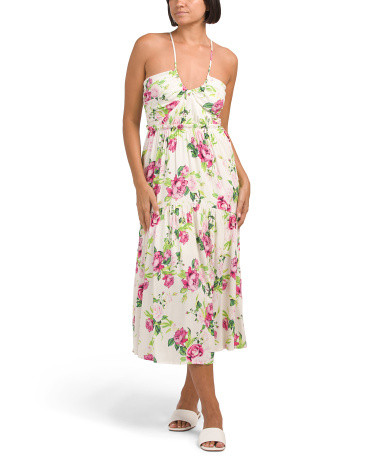Jaynee Floral Midi Dress With Gathered Detail | TJ Maxx
