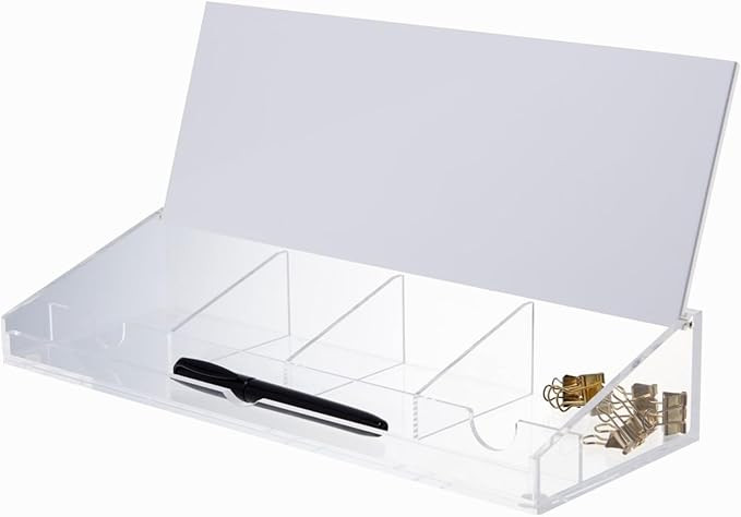russell+hazel Acrylic Dry Erase Desktop Organizer, 14" x 5" x 2.5" | Amazon (US)
