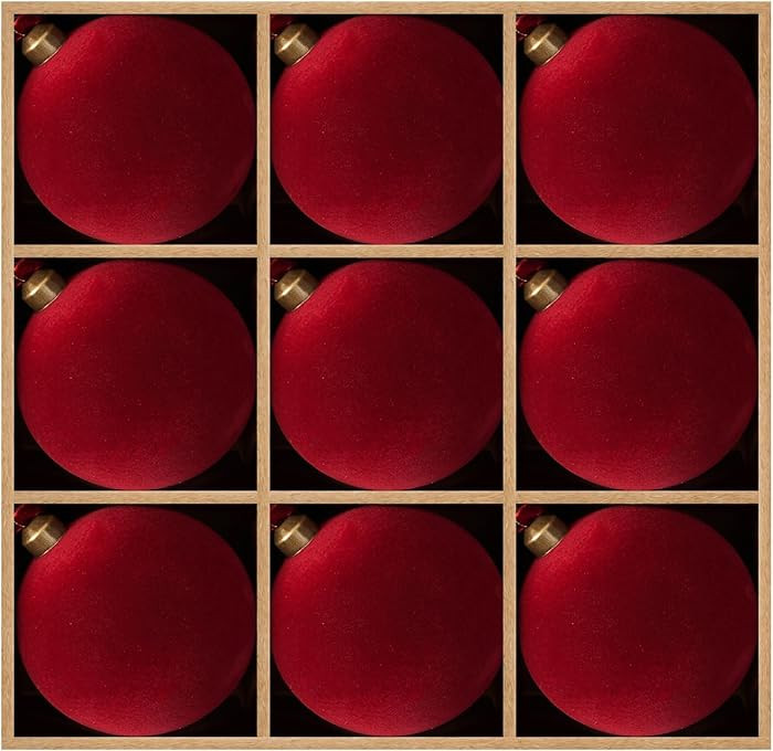 DN DECONATION Christmas Ball Ornaments Set of 9 – Wine Red Velvet Christmas Tree Balls with Rib... | Amazon (CA)