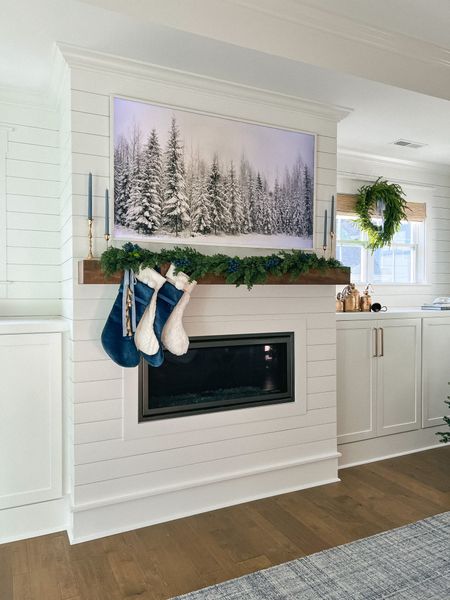 The best time of year to purchase the frame tv is of course right now with Black Friday deals!

Frame tv, Christmas mantle, coastal Christmas, blue Christmas, Christmas wreath