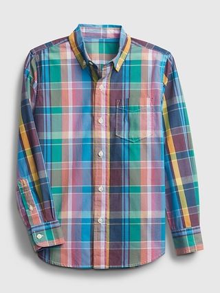 Kids Plaid Poplin Shirt | Gap (US)