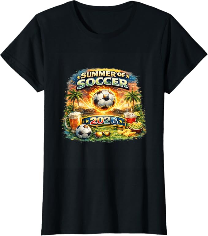 Summer of Soccer 2026 Fan Football Game Day Tropical T-Shirt | Amazon (US)