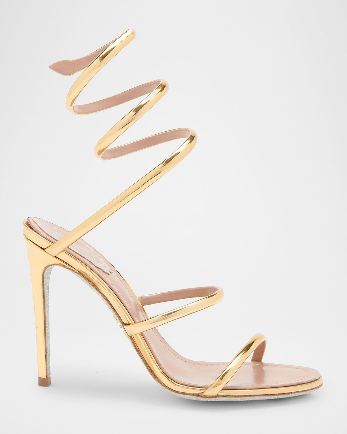 105mm Cleo Metallic Leather Sandals | Neiman Marcus