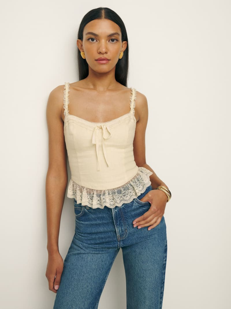 Paola Linen Top | Reformation (Global)