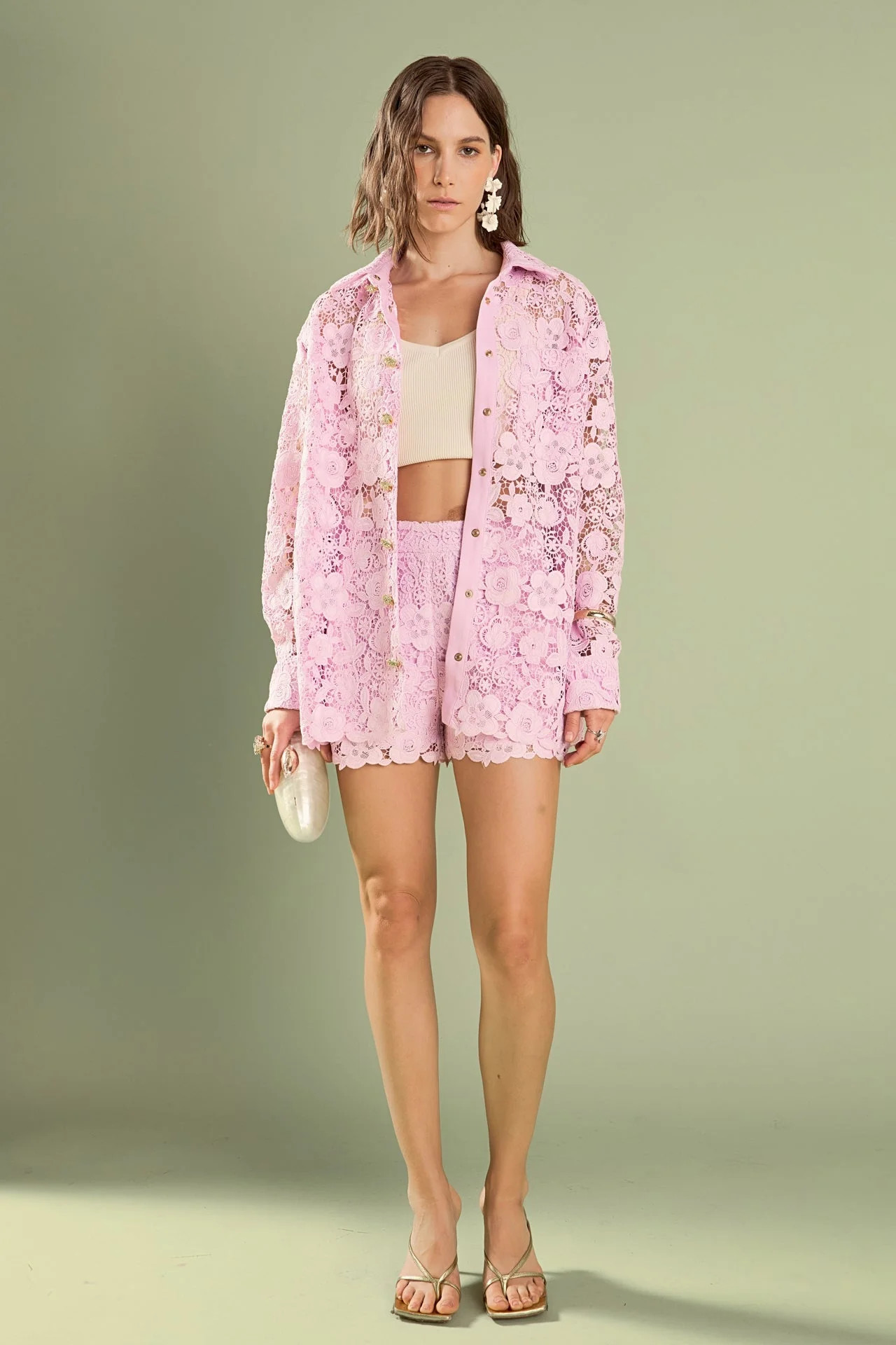 Willow Floral Guipure Lace Oversized Shirt | OBJECTRARE
