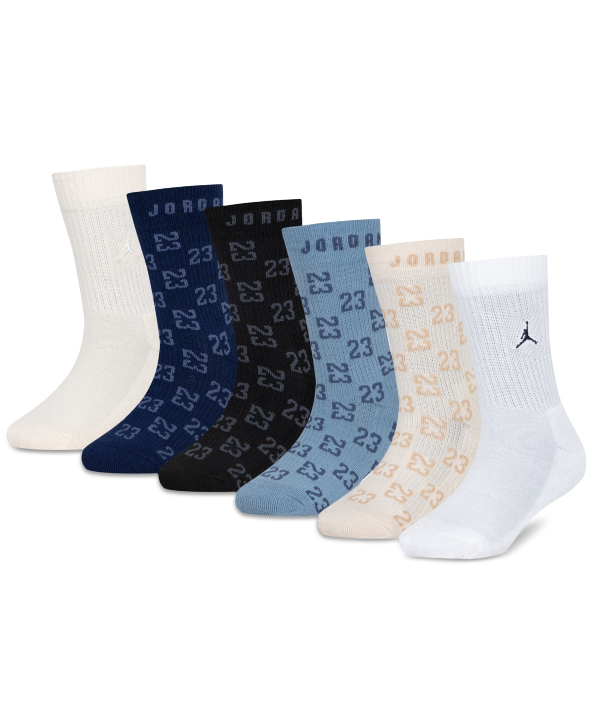 Jordan Big Kids Monogram Essential Crew Socks, Pack of 6 - Legend Light Brown | Macy's