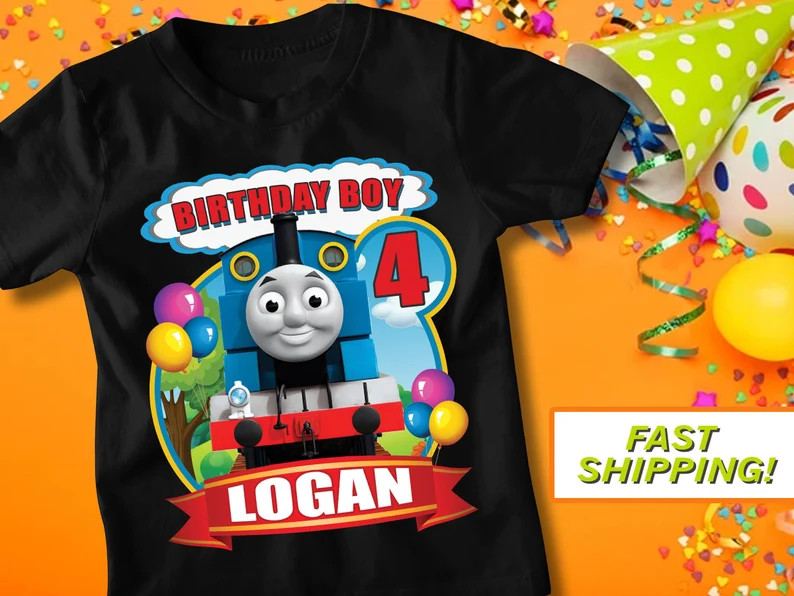 THOMAS THE TRAIN Birthday T-shirt, Thomas the Train, Thomas the Train Birthday, Birthday Gift, Th... | Etsy (US)