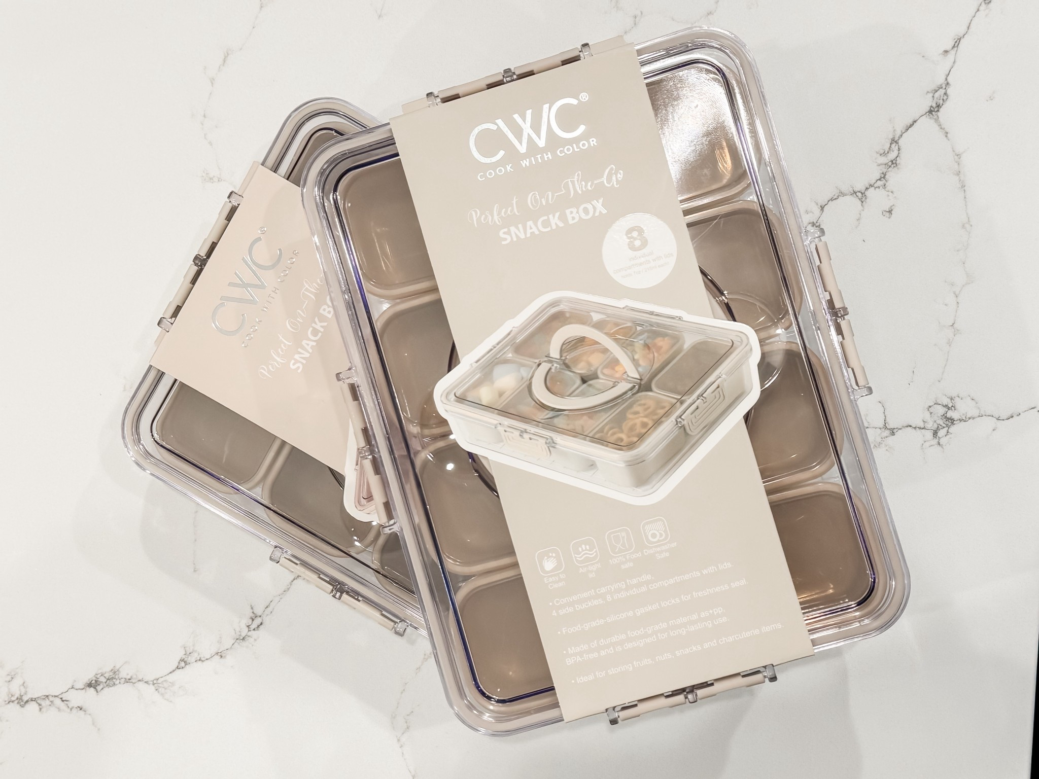 Snack time just got a MAJOR glow up! 
This Cook With Color Snackle Box is officially my new must-have for all the things—road trips, beach days, boating, pool days, park picnics and honestly… everyday life.

It’s basically a portable snack bar with perfectly divided compartments so you can pack sweet + salty favorites without everything mixing together. The secure snap-lock lid keeps snacks fresh (and spill-free), and the clear top makes it easy to see what’s inside—because no one has time to dig around while the car is moving or the boat is rocking.

I love how cute + practical it is. Fill it with crackers, fruit, candy, nuts, gummies, pretzels, or charcuterie-style snacks and you’re ready for a full day of fun. It’s lightweight, easy to carry, and makes snack prep feel way more organized (and way more aesthetic ).

Perfect for summer adventures, family trips, or even gifting—because who doesn’t love a good snack situation?

Perfect for:
• Road trips
• Beach & pool days
• Boating & lake days
• Kids snacks & travel days
• Picnics & park hangs
• Game days & movie nights

snackle box • snack organizer • road trip snacks container • beach snack container • travel snack box • kids snack organizer• snack box with compartments • portable snack container • summer travel essentials • snack storage container • family road trip essentials • snack tray with lid • Cook With Color snack box • beach day must have • summer essential • pool days • boating life • snack time • travel must have 

#LTKfoodie #LTKTravel #LTKActive