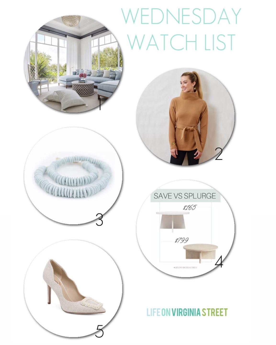 This week’s Wednesday Watch List is now live on the blog! Includes new releases from my favorite fleece top brand, pretty matte blue decorative beads, a great look for less coffee table, and pretty linen heels for spring and summer! More details here: https://lifeonvirginiastreet.com/wednesday-watch-list-400/.
.
#ltkhome #ltksalealert #ltkunder50 #ltkunder100 #ltkstyletip #ltkgiftguide #ltkseasonal #ltkshoecrush #ltkfind #ltkworkwear

#LTKunder50 #LTKSeasonal #LTKhome