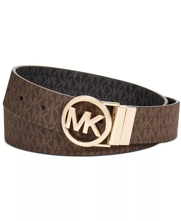 Michael Kors Reversible Logo with Logo Buckle Belt - Macy's | Macy's