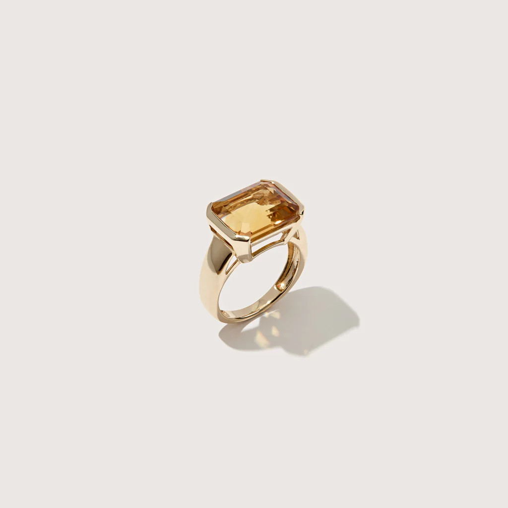 14kt Citrine Domino Ring | Otiumberg