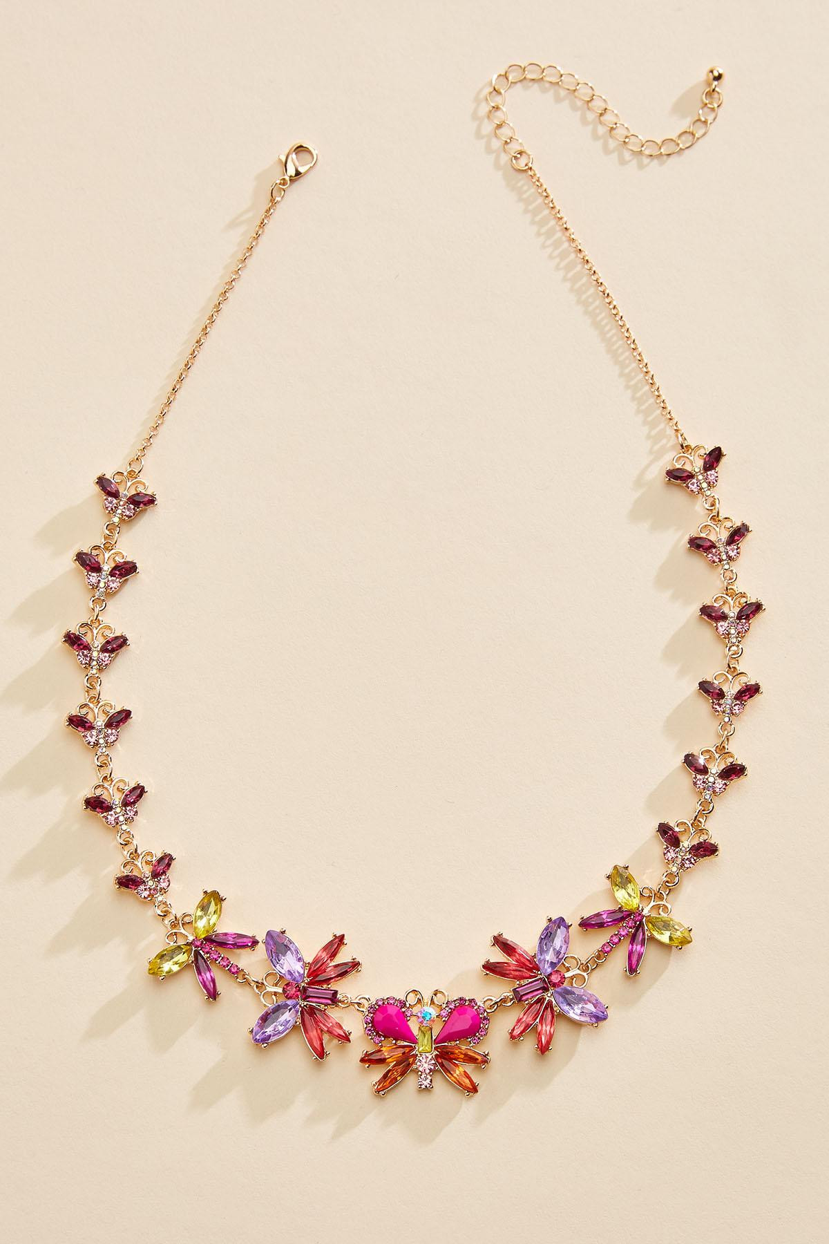 colorful butterfly short necklace | Versona