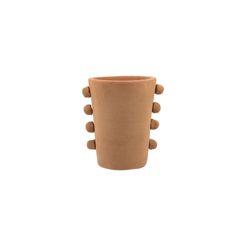 Natural Terracotta Beaded Decorative Vase | The Home Depot