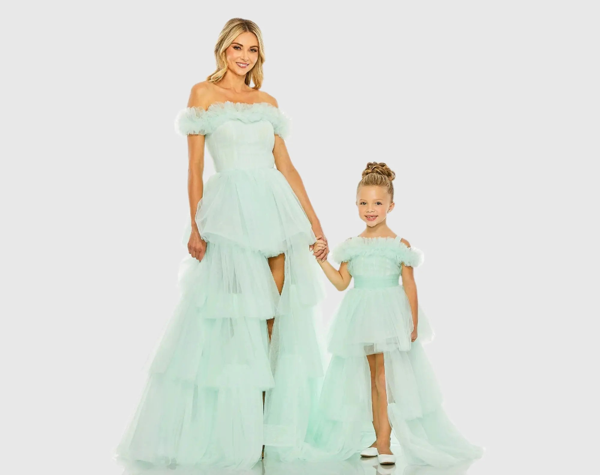 Off-the-Shoulder High-Low Tulle Dress | Mac Duggal