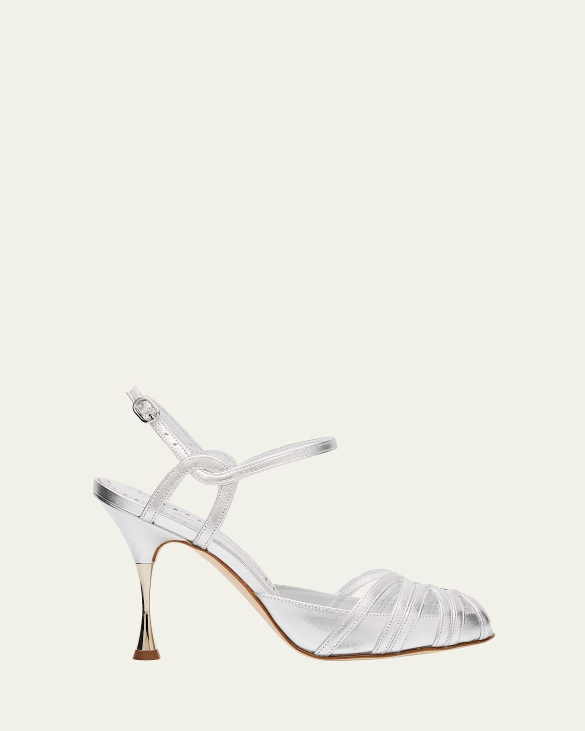 Makanak Metallic Caged Ankle-Strap Sandals | Bergdorf Goodman