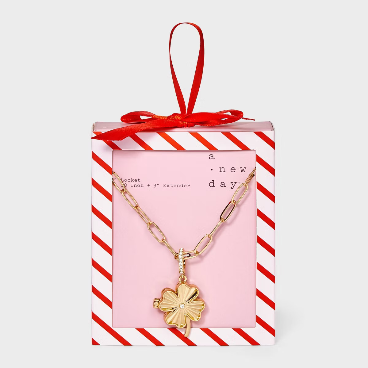 Four-Leaf Clover Locket Necklace - A New Day™ Gold | Target