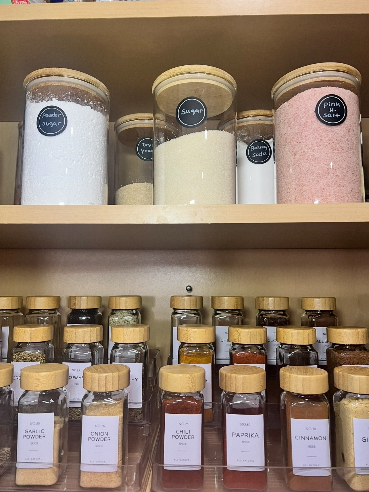 This is one of those systems that just works. Same jars, clear labels, and a layout that makes cooking faster instead of frustrating. I linked a few good options below.

#LTKfoodie #LTKHome