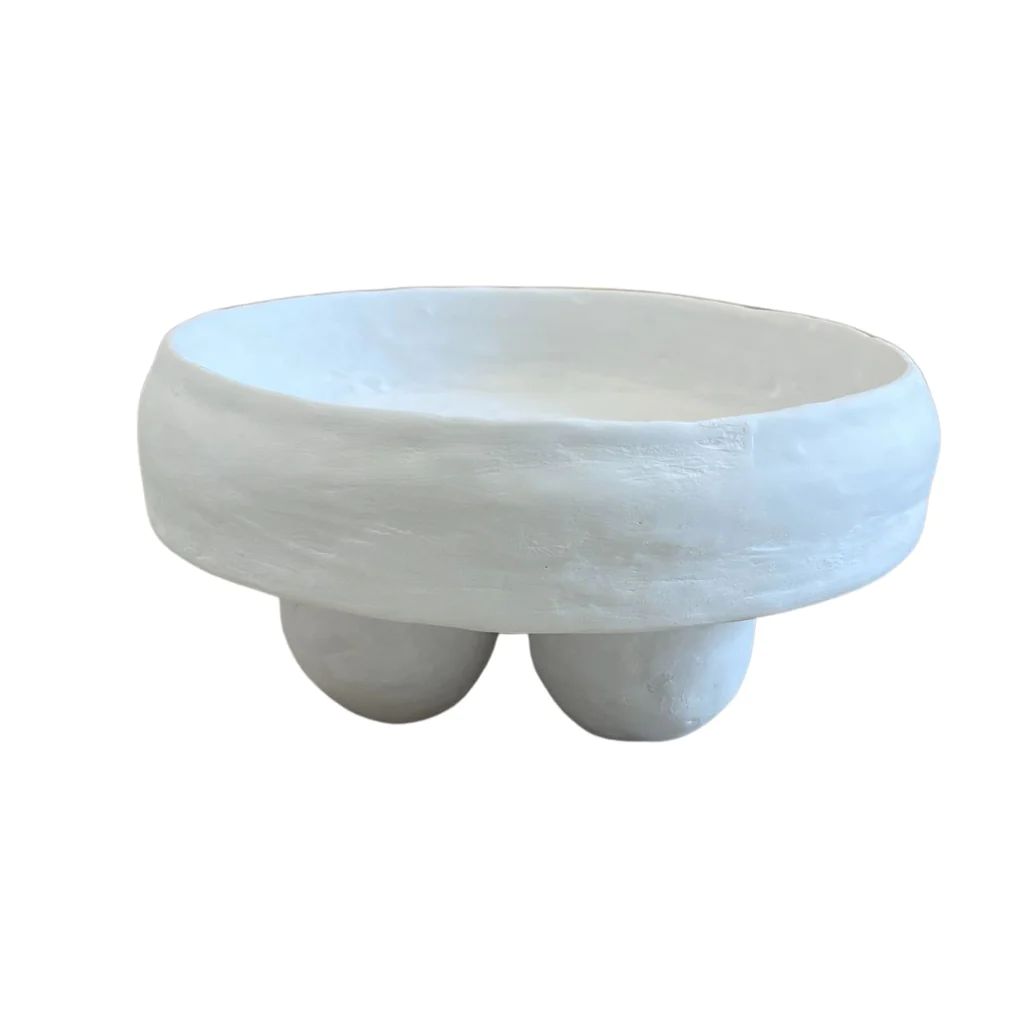 Handmade Small Footed Plaster Bowl | Paloma & Co.