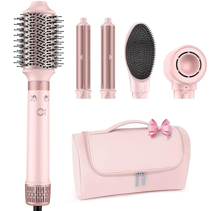 Dual Voltage Hot Air Styler Wrap - 5 in 1 Hair Dryer Brush with Fast Drying Blow Dryer, Styling, ... | Amazon (US)