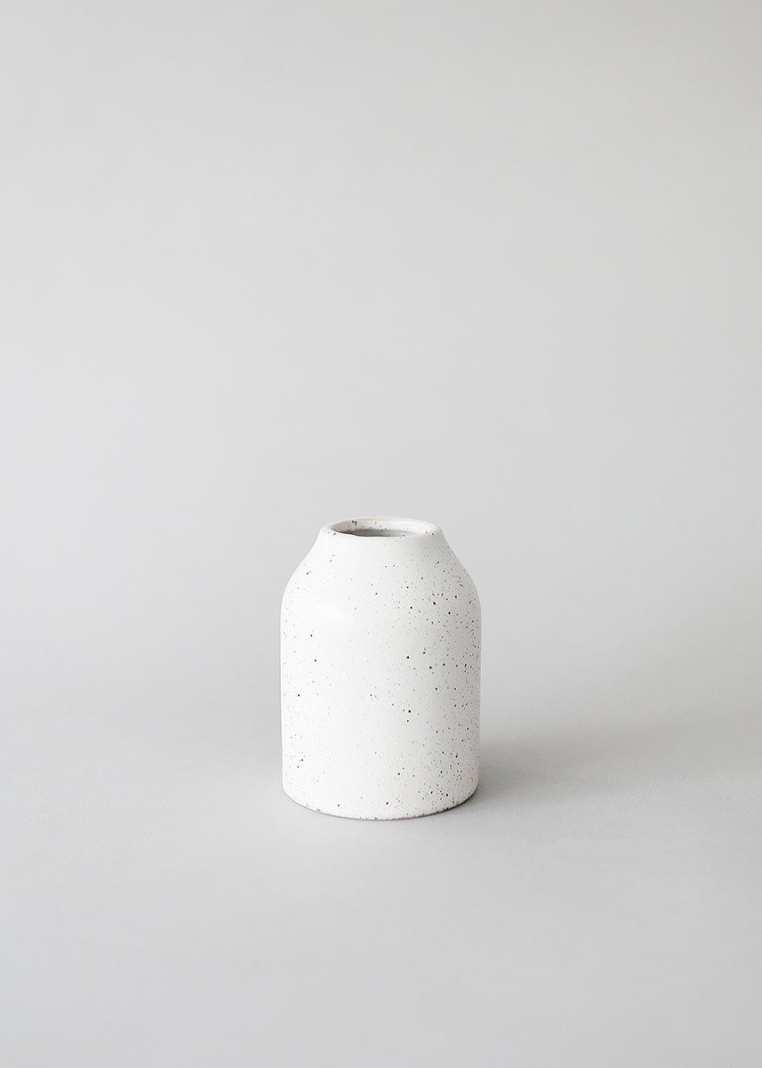 White Speckled Flynn Vase - 3.75" Tall | Afloral (US)