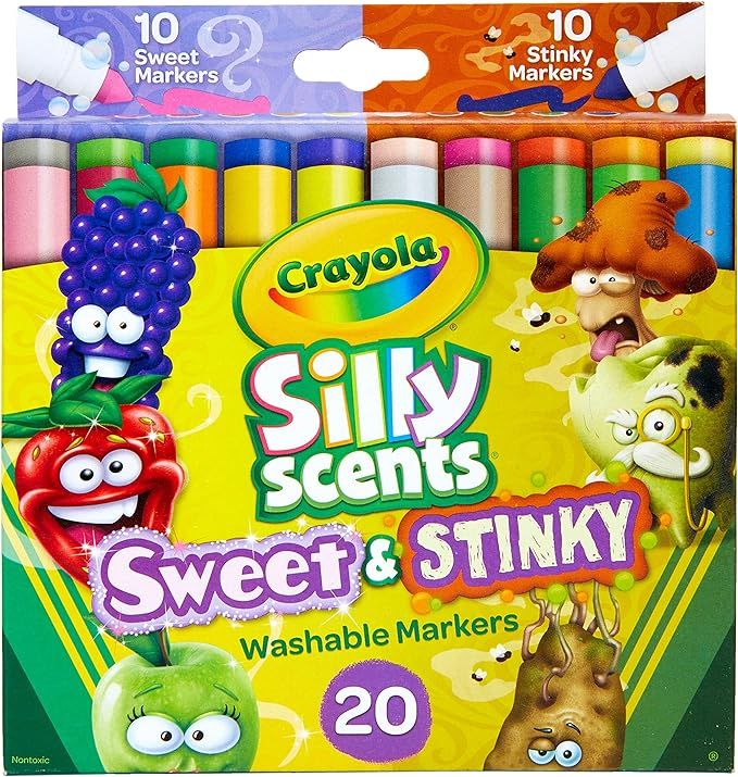 Crayola Silly Scents Sweet & Stinky Scented Markers, 20Count, Washable Markers, Gift for Kids, Ag... | Amazon (US)