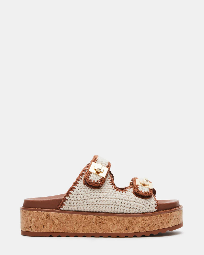 BIGSCHMONA Beige Multi Platform Slide Sandal | Women's Sandals | Steve Madden (US)