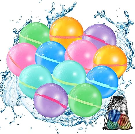 Reusable Water Balloons for Kids - Magnetic Refillable Water Balloons Set, Fun Summer Pool Toys &... | Amazon (US)
