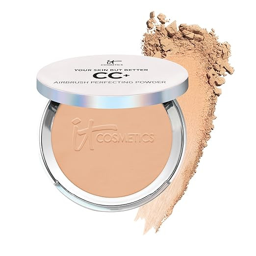 IT Cosmetics CC+ Airbrush Perfecting Powder Foundation - Buildable Full Coverage Of Pores & Dark ... | Amazon (US)