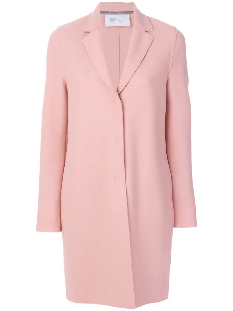 Harris Wharf London - concealed fastening coat - women - Wool - 44, Pink/Purple, Wool | FarFetch US