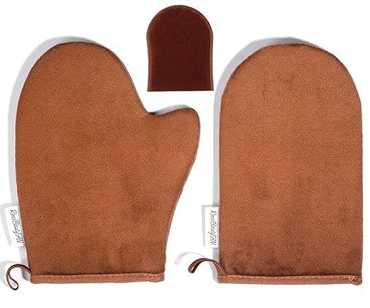 Reneetan 3 Packs Self Tan Mitt Sunless Tan Gloves Applicator Face Mitts for Self Tanner | Amazon (US)