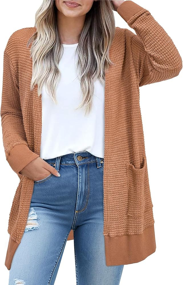 STYLEWORD Women's Fashion Cardigan Sweater Lightweight Open Front Long Casual Beach Kimonos Outfi... | Amazon (US)