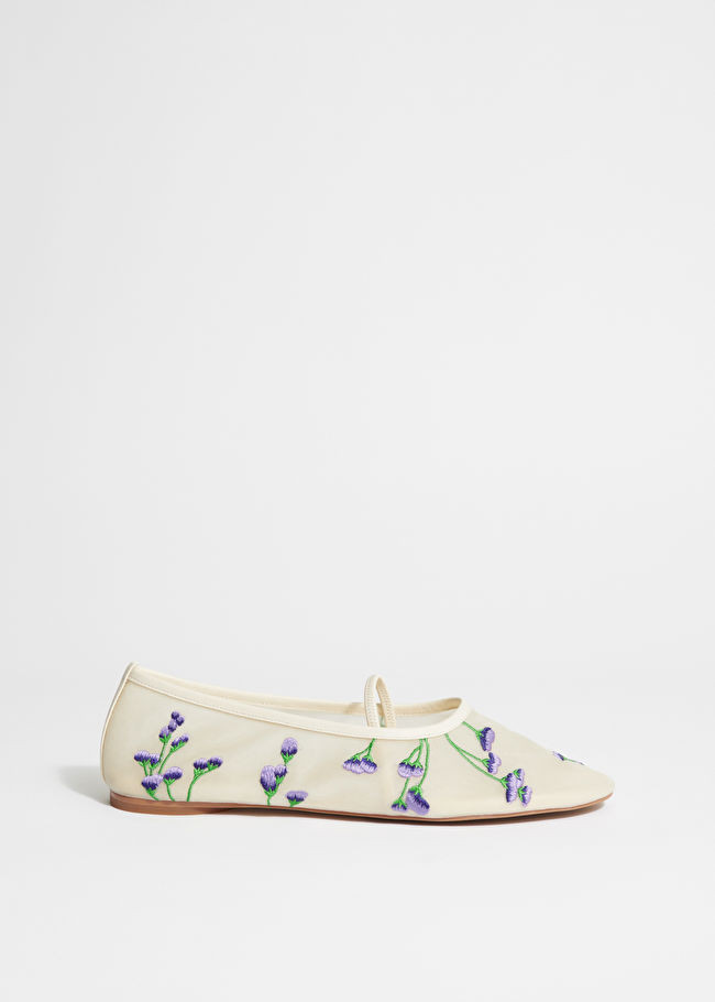 Floral-Embroidered Ballet Flats | & Other Stories (EU + UK)