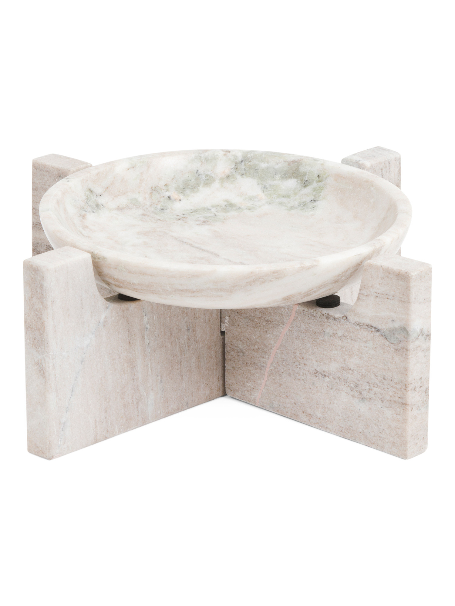 16x6 Solid Marble Bowl On X Base | TJ Maxx