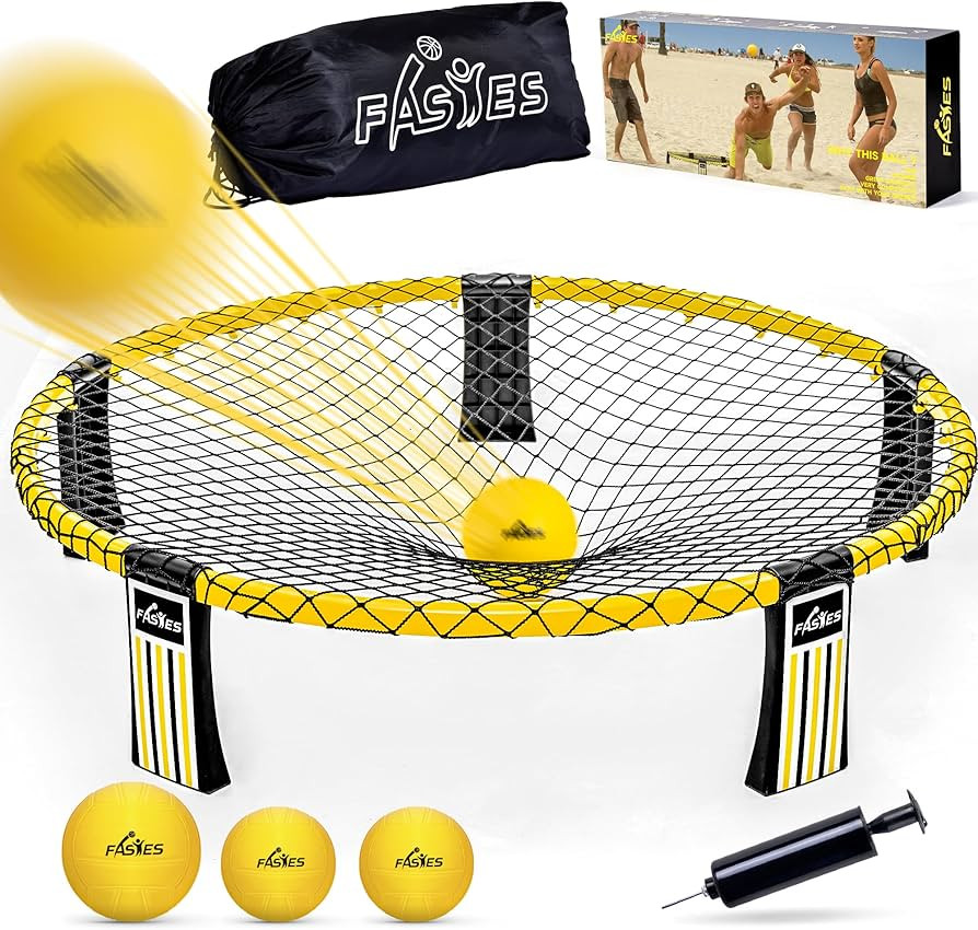 Outdoor Beach Ball Game Includes 3 Balls, Net and Carrying Bag -Roundnet Game Set for Adults, Kid... | Amazon (US)