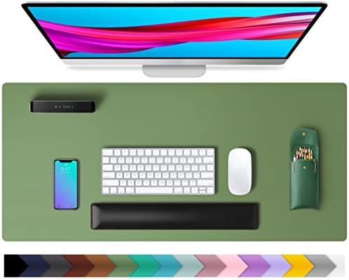 Leather Desk Pad Protector,Mouse Pad,Office Desk Mat, Non-Slip PU Leather Desk Blotter,Laptop Des... | Amazon (US)