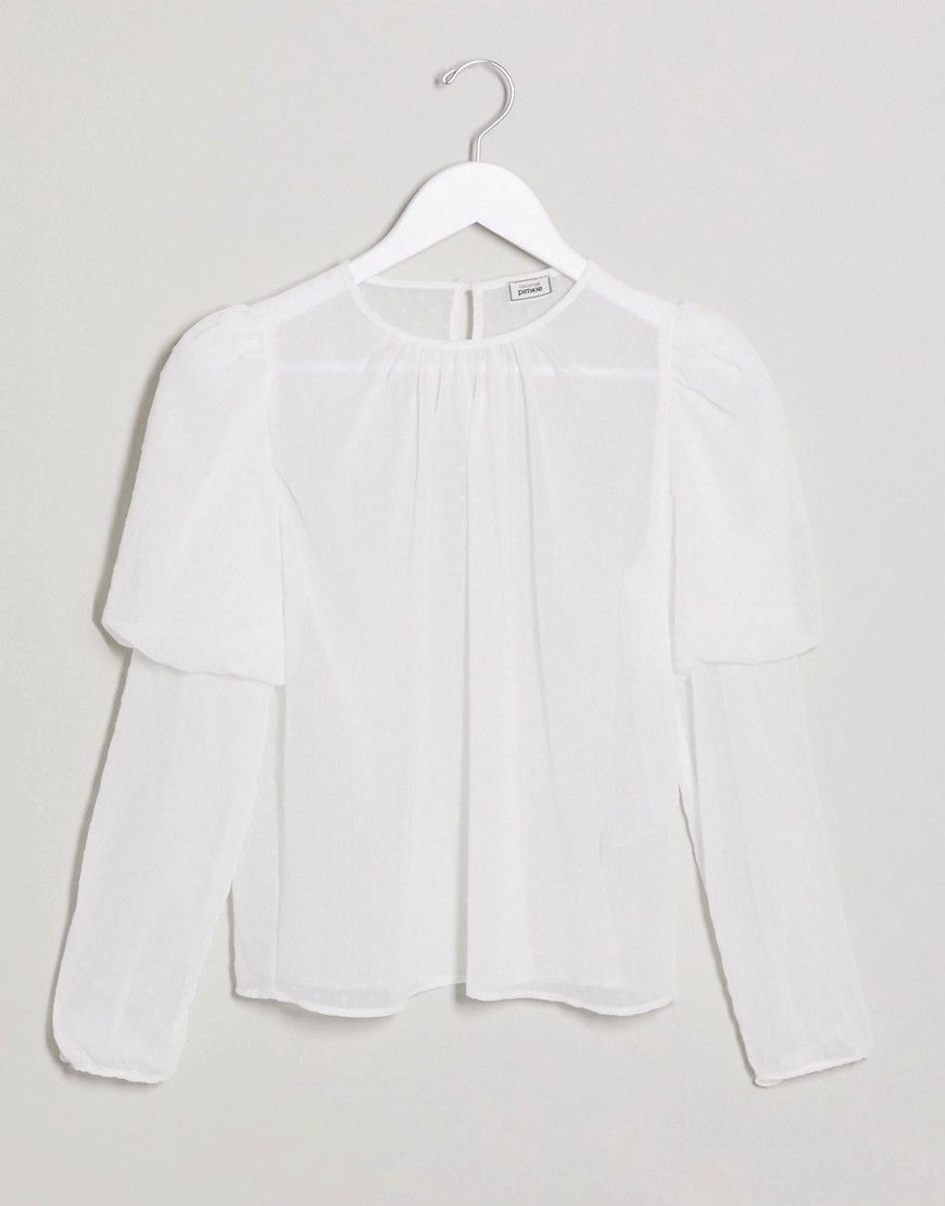 Pimkie dobby long sleeved blouse in white | ASOS (Global)