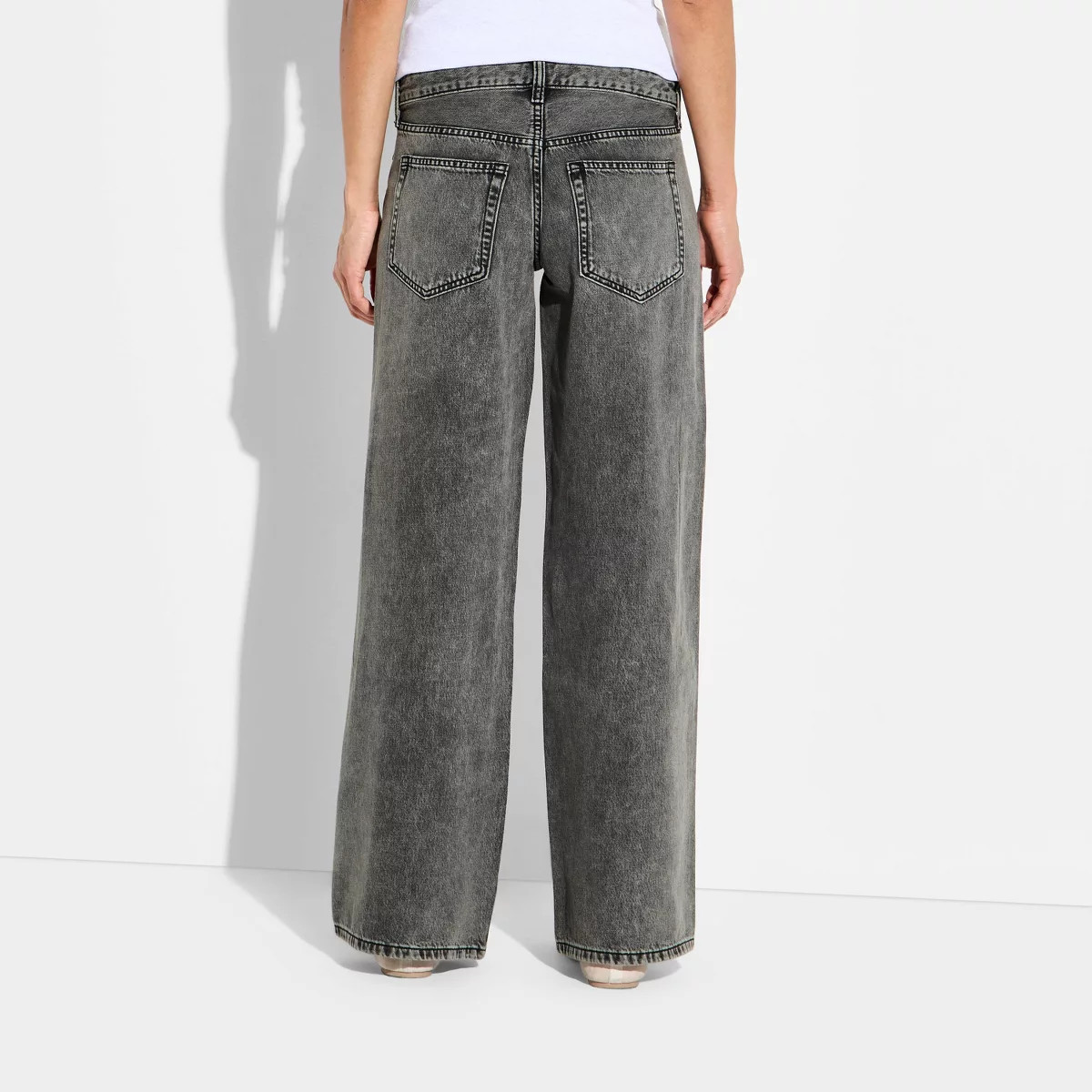 Women's Ultra Low-Rise Baggy Jeans - Wild Fable\u2122 Dark Gray Wash 2 | Target