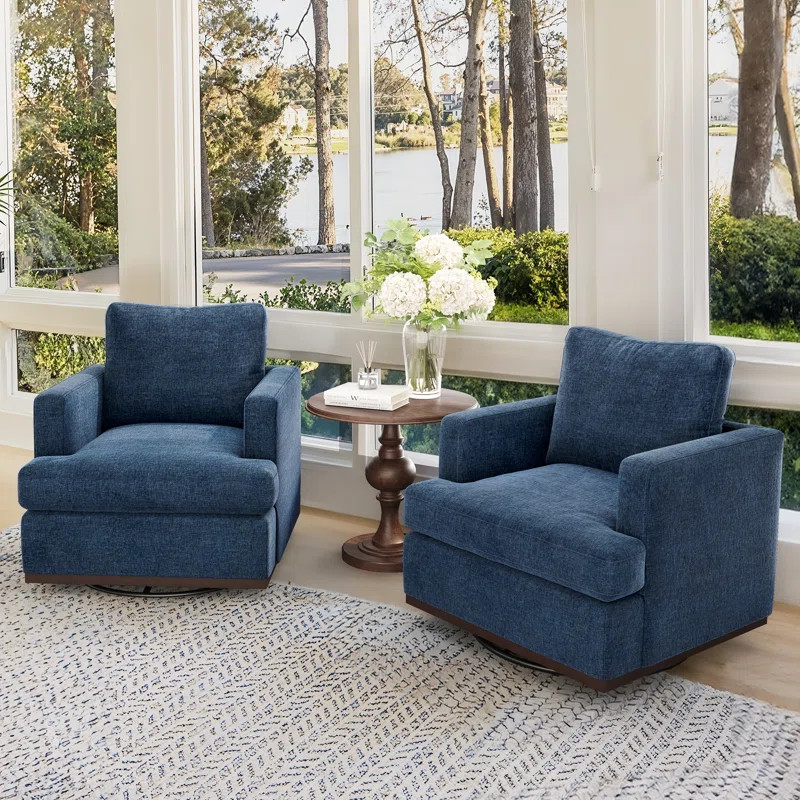 30.3" W Modern Upholstered 360 Degree Swivel Arm Chair For Living Room | Wayfair North America