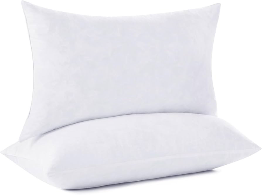 DOWNCOOL 100% Cotton Stuffer Throw Pillow Insert Set of 2, Rectangle Down and Feather Filled Deco... | Amazon (US)