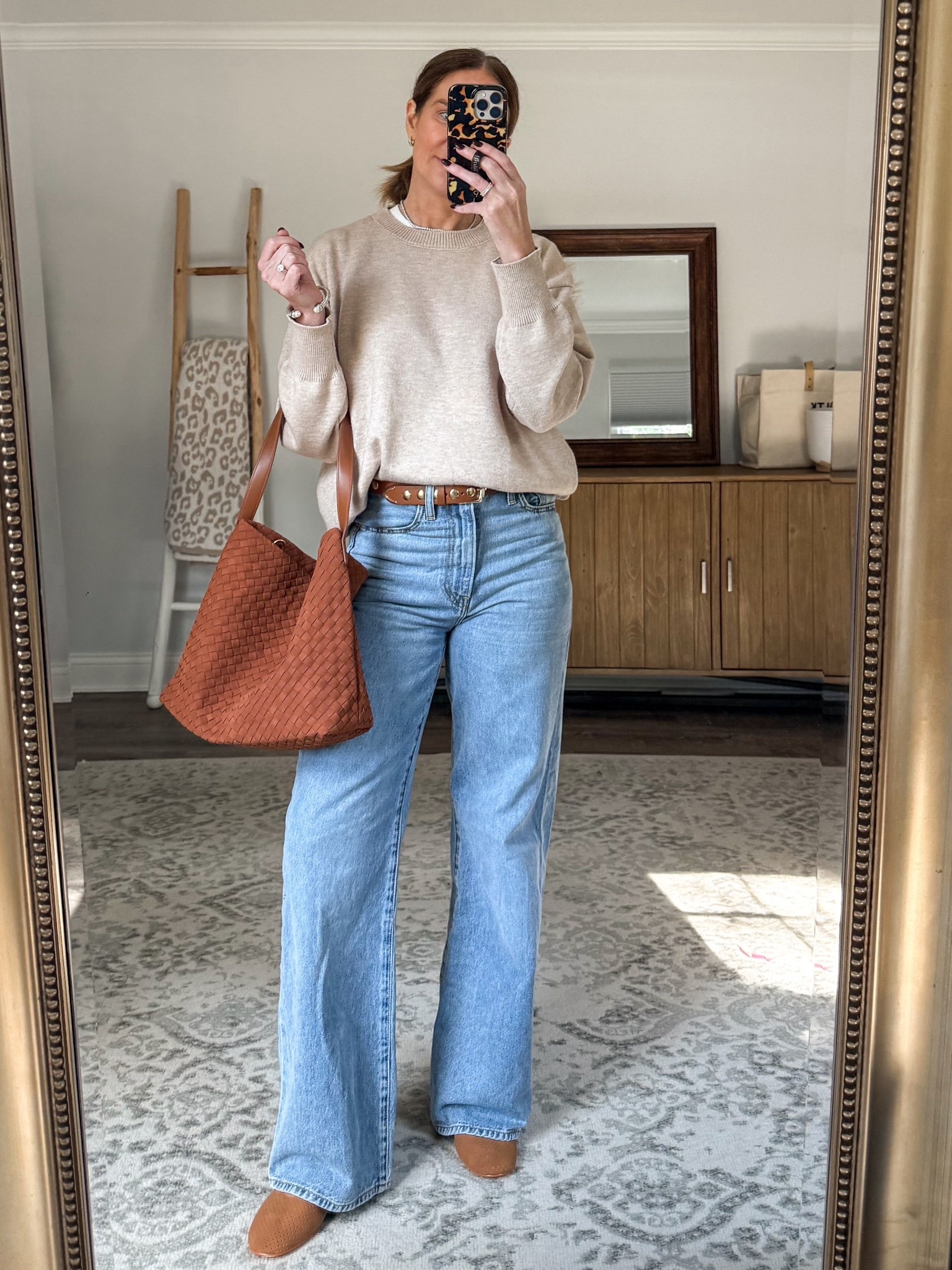 Neutrals FTW🤎🤍🩶 The best everyday effortless sweater! These are my go to wide leg jeans and they’re so flattering in everybody.  Literally the perfect combo for an everyday easy cold weather outfit, errands, lunch out, work from home, coffee runs, or casual mom outfit.



#LTKSeasonal #LTKOver40 #LTKootd