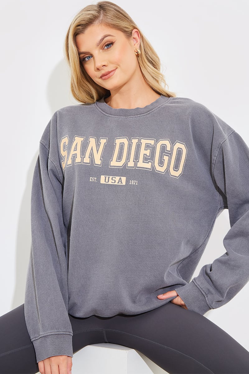 GREY SAN DIEGO SWEATER | In The Style (UK)
