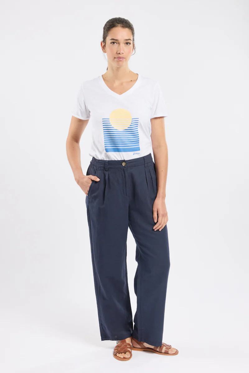 Weit geschnittene Hose LEYAN - Damen - NAVY | Armor-lux (DE)