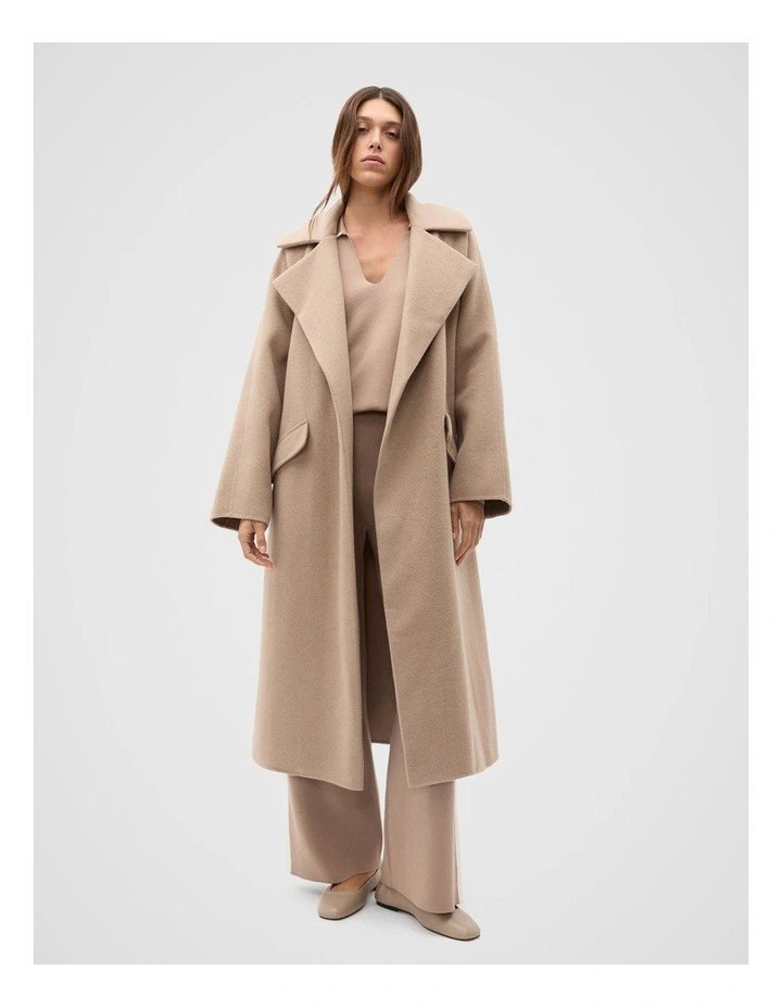 Seed HeritageWool Blend Lapel Coat in Cookie | Myer