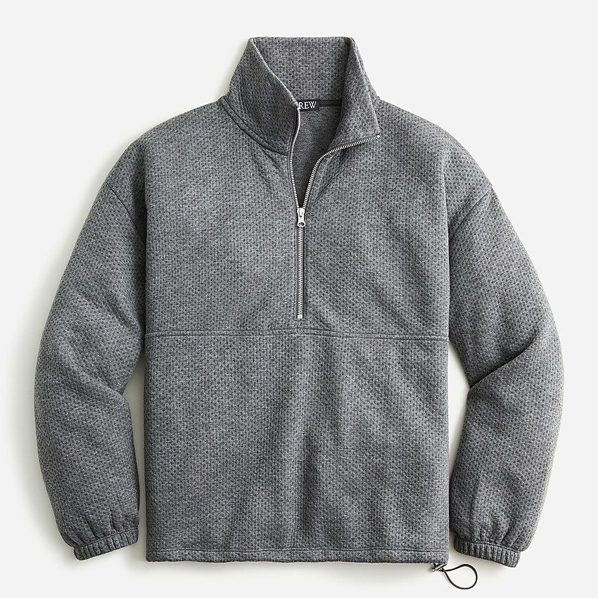 Terry half-zip pointelle sweatshirt | J.Crew US