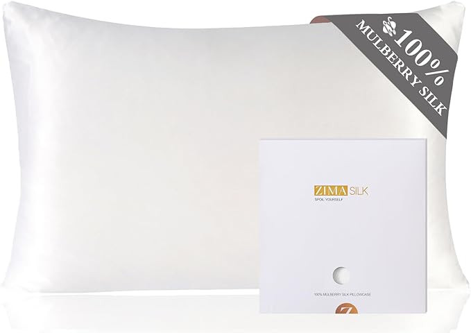 ZIMASILK 100% Mulberry Silk Pillowcase for Hair and Skin Health, Both Sides 19 Momme Premium Grad... | Amazon (UK)