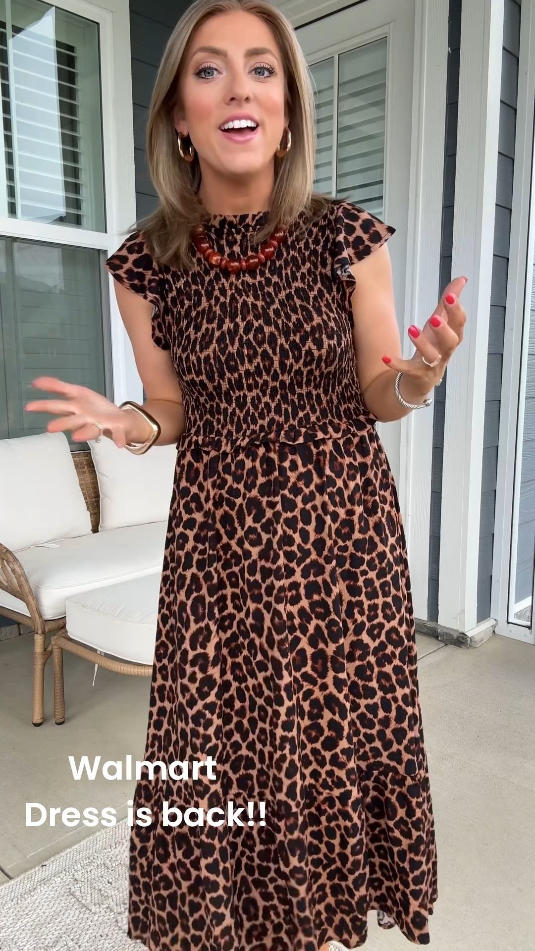 Today’s outfit 🤎🐆 Wearing this adorable leopard print midi dress for a hair appointment today and I’m so excited this one is BACK in stock for this year! The smocked detail, flutter sleeves, and easy midi length make it one of those throw-on-and-go dresses that still looks so put together ✨

It’s lightweight, flattering, has pockets, and gives such high-end boutique vibes without the high-end price tag. Runs true to size and would be so cute styled with sandals now or booties later into fall 🍂

#walmartfashion #walmartfinds #leoparddress #midsizedstyle #everydaystyle #affordablefashion #midirress #walmartstyle #falltransitionstyle #ootd #casualstyle #momstyle #affordablestyle #leopardprintdress #everydayoutfit

#LTKootd #LTKPetite